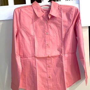 NEW Chadwick’s Size M Ladies Button Down Pink Long Sleeve Shirt
